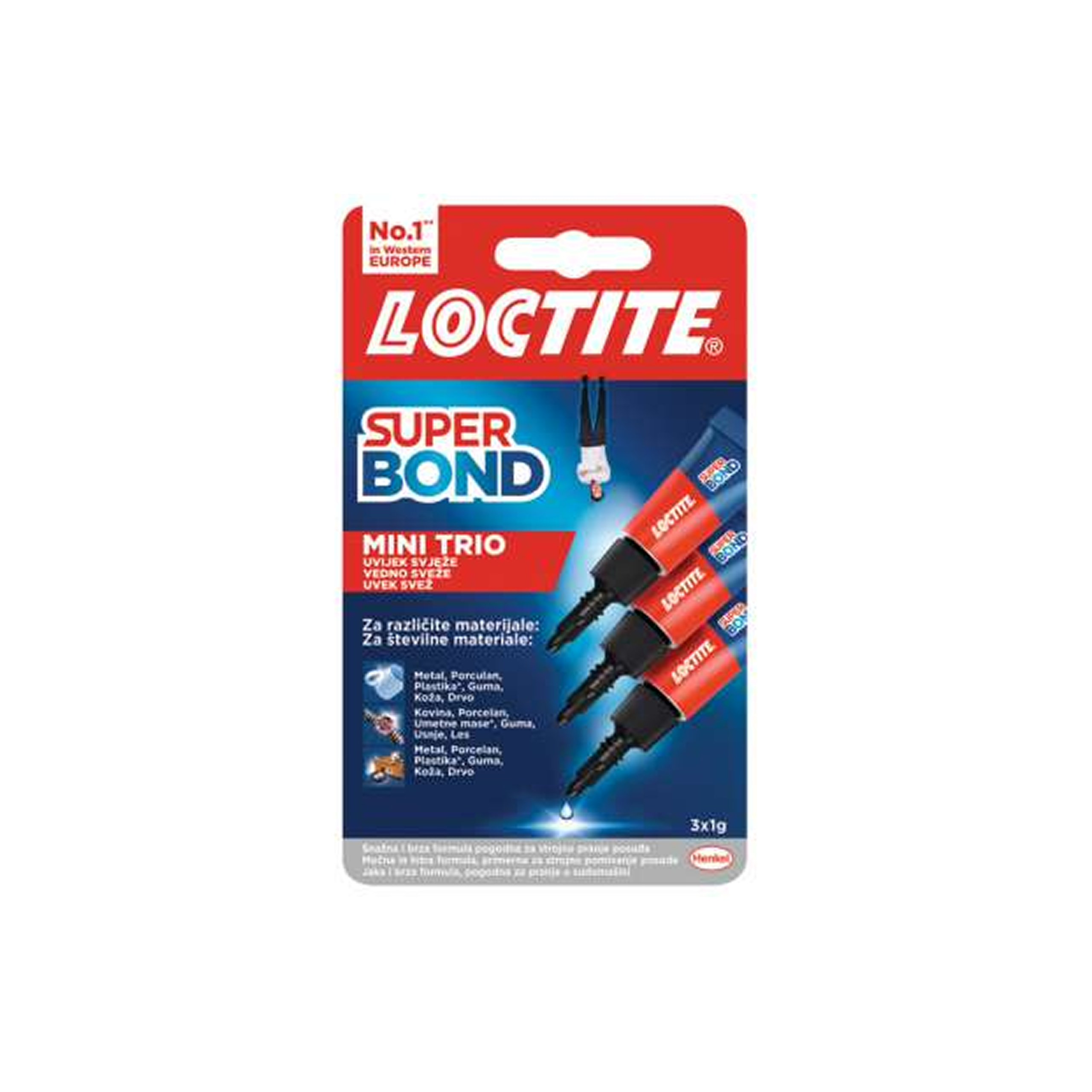 332-2961386 HE-LOCTITE-LJEPILO SUPER BOND MINI TRIO 3x1g - Slika 1